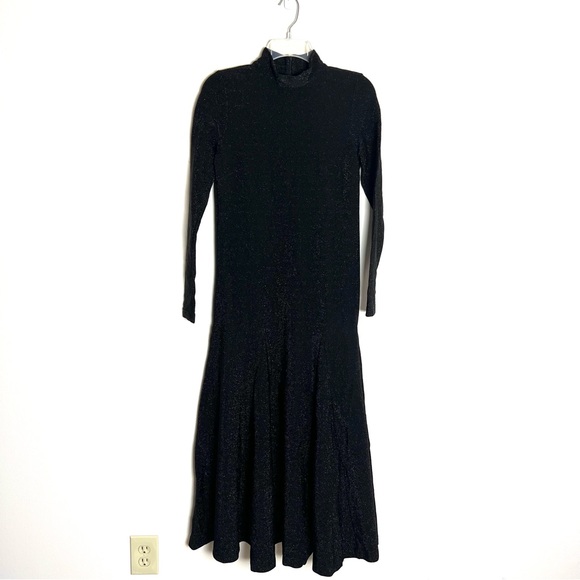 Ganni Baxter Glitter High Neck Midi Fit and Flare Dress - Picture 10 of 11